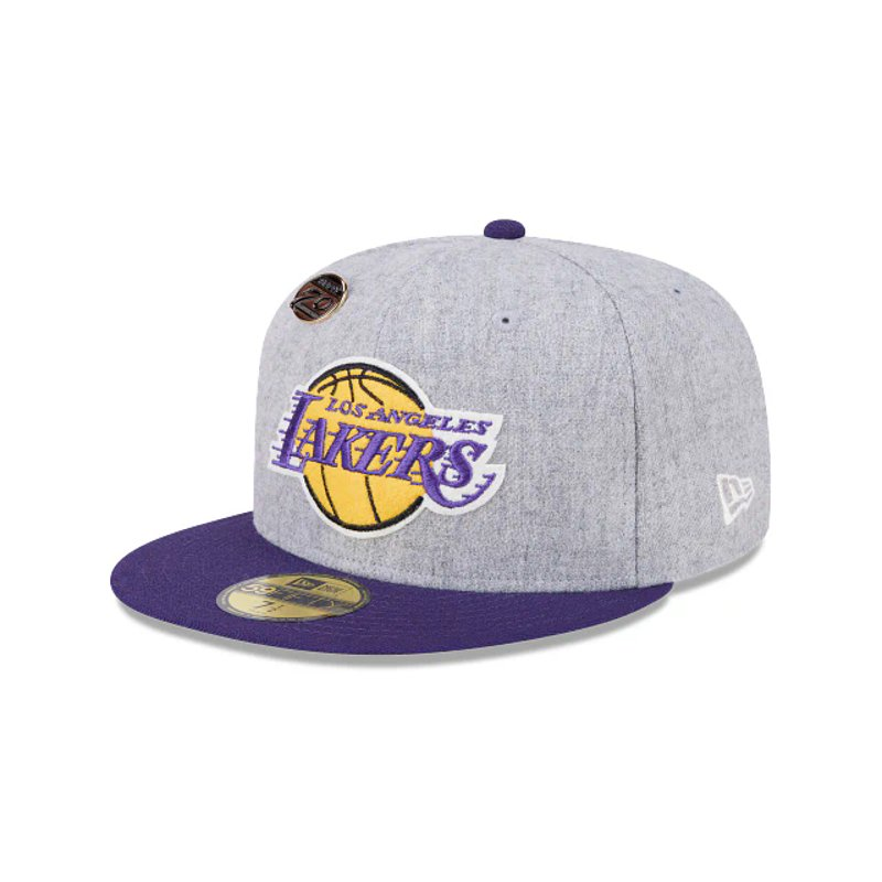 Los Angeles Lakers NBA 70th Anniversary 59FIFTY Day Cerrada Gray